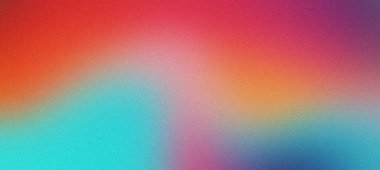 Renkli soyut arkaplan, tahıl dokusu ve bulanık efekt, kırmızı, mavi, sarı, mor ve turuncu renkli canlı gölgeler.