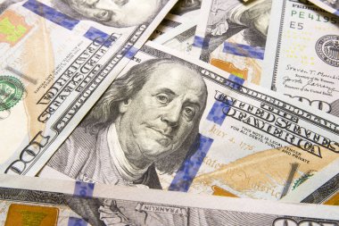 Dolar banknotları kapanıyor. Banknotlardan alınan özgeçmiş.