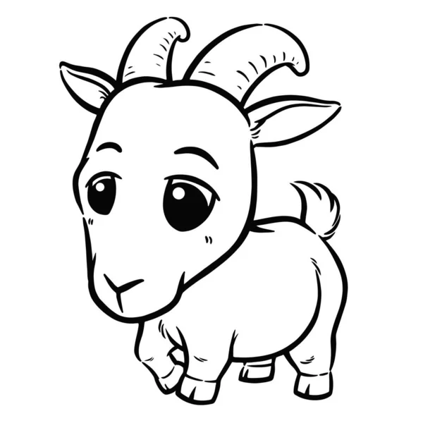 Vector Illustration Cartoon Goat Coloring Book Kids Ilustración de stock