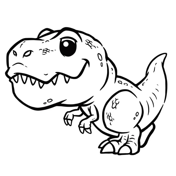 Vector Illustration Cartoon Dinosaur Tyrannosaurus Rex Coloring Book Kids — Stok Vektör