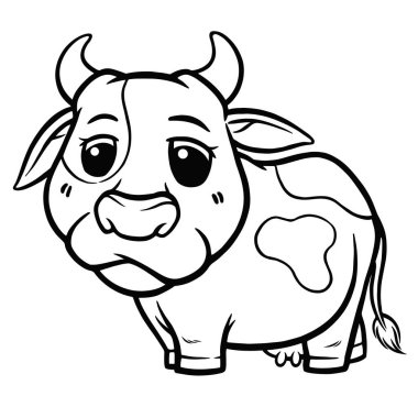 Vector illustration of Cartoon Cow - Coloring book for kids