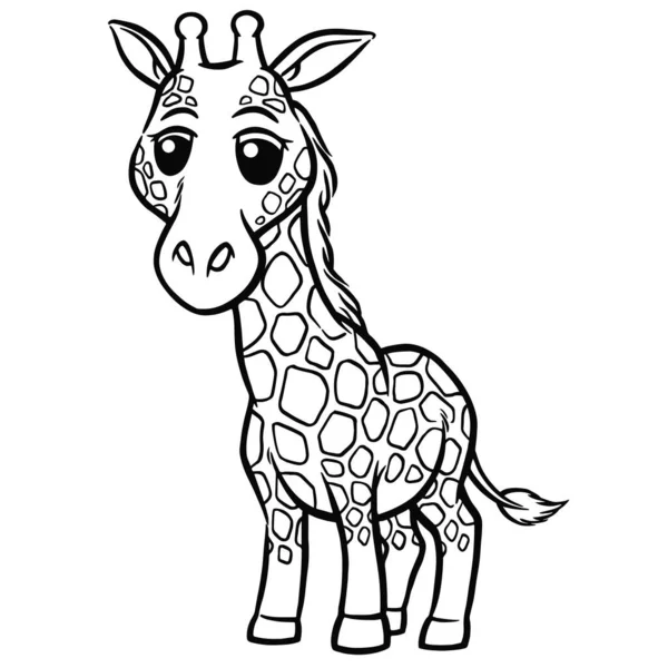Vector Illustration Giraffe Cartoon Coloring Book Kids Vector de stock