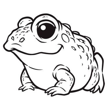 Vector illustration of frog cartoon - Coloring book for kids