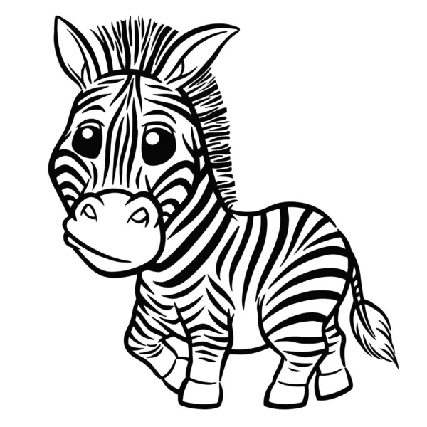 Векторная Иллюстрация Zebra Раскраска Детей Лицензионные Стоковые Иллюстрации