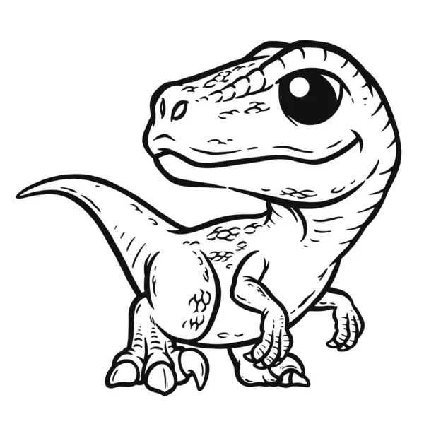 Vector Illustration Cartoon Dinosaur Velociraptor Coloring Book Kids — Archivo Imágenes Vectoriales