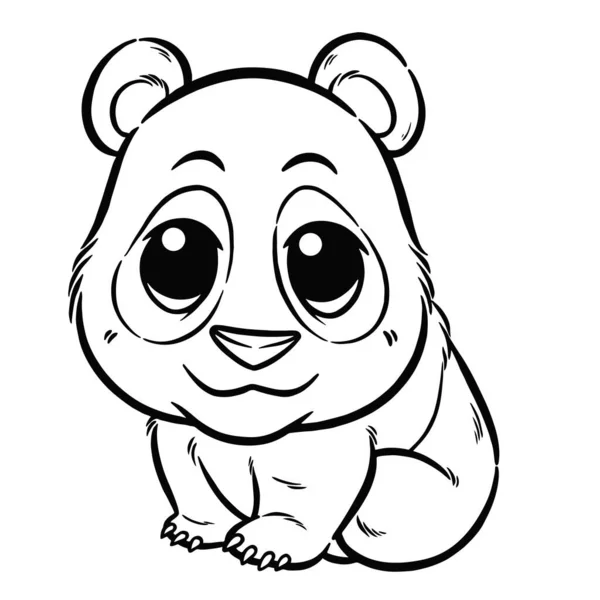 Vector Illustration Cute Panda Cartoon Coloring Book Kids Vector de stock