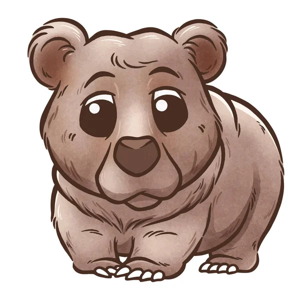 Vector Illustratie Van Cartoon Brown Bear Grizzly Beer — Stockvector
