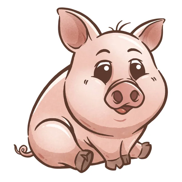 Vector Illustration Cartoon Pig Animal Farm Vector de stock