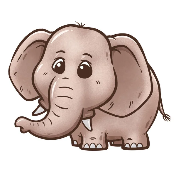 Vector Illustration Cartoon Elephant Wild Animals Ilustraciones de stock libres de derechos