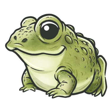 Vector illustration of Green frog cartoon