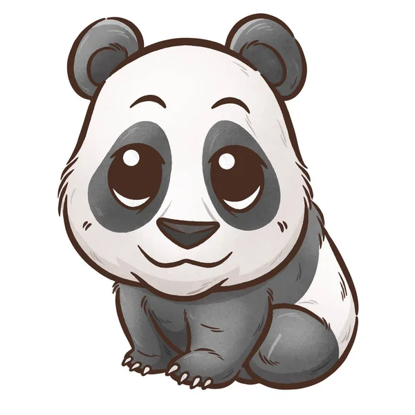 可爱的熊猫卡通向量插图 图库插图