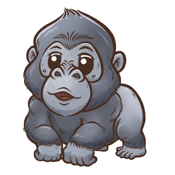 Ilustración Vectorial Dibujos Animados Gorila — Vector de stock