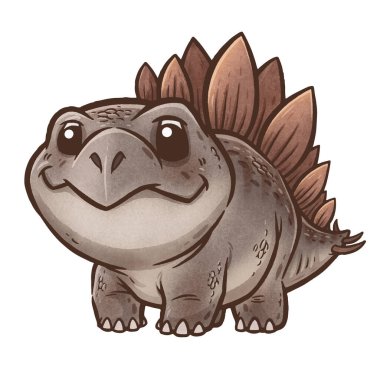 Vector illustration of Cartoon dinosaur, Stegosaurus clipart