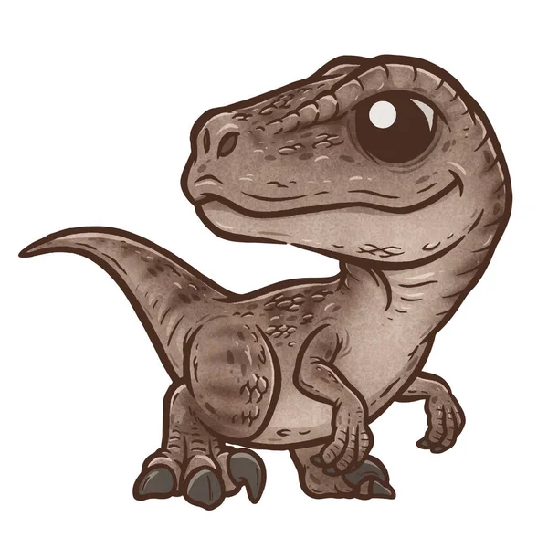 Vector Illustration Cartoon Dinosaur Velociraptor — Archivo Imágenes Vectoriales