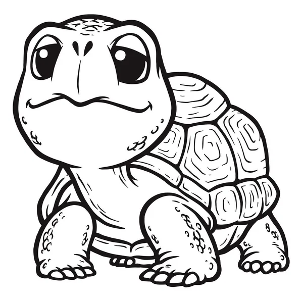 Vector Illustration Cartoon Tortoise Coloring Book Kids — Archivo Imágenes Vectoriales