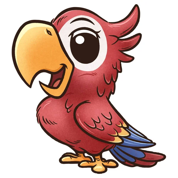Ilustração Vetorial Papagaio Desenho Animado — Vetor de Stock