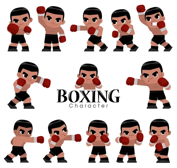 Vector Illustration Cartoon Boxing Character Fighter — Stock Vector
