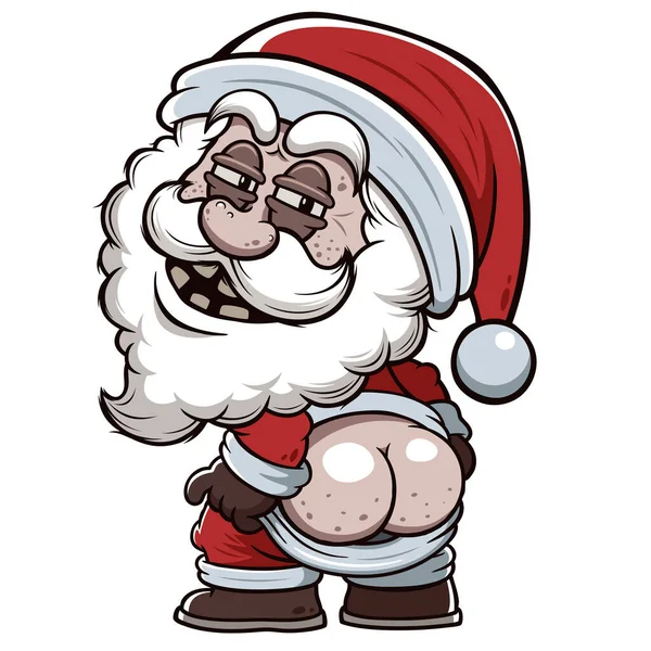卡通滑稽圣诞老人的矢量插图 图库矢量图片