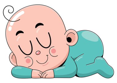 Tatlı Çizgi Film Bebeği Huzur İçinde Uyuyor