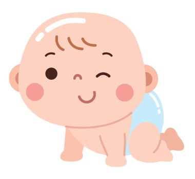 Şirin Sürünen Bebek İllüstrasyonu