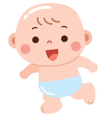 Neşeli Yürüyen Bebek Çizimi