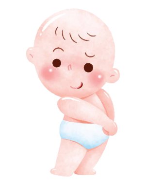 Utangaç Bebek Çizimi Bebek Bezi Giyen Utangaç Utangaç Bebek