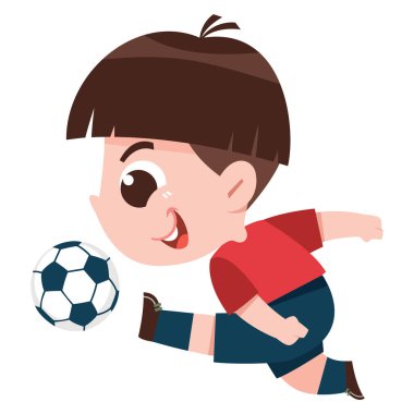 Aktif Çocuk Futbol Topunu Tekmeliyor