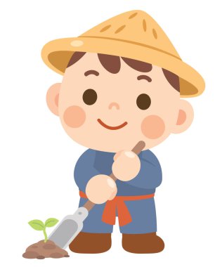 Şirin Çiftçi Çocuk Tohum Ekiyor