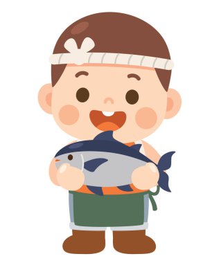 Tatlı Balıkçı Çocuk Balıkları Tutuyor