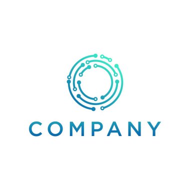 O harfi ve teknoloji logosu, simgesi ve vektörü