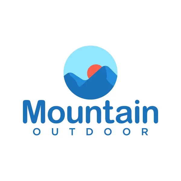 Blaues Berg Und Outdoor Logo Symbol Und Vektor — Stockvektor