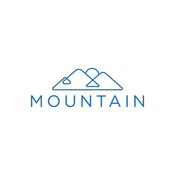 Icône Vecteur Bleu Montagne Logo Extérieur — Image vectorielle