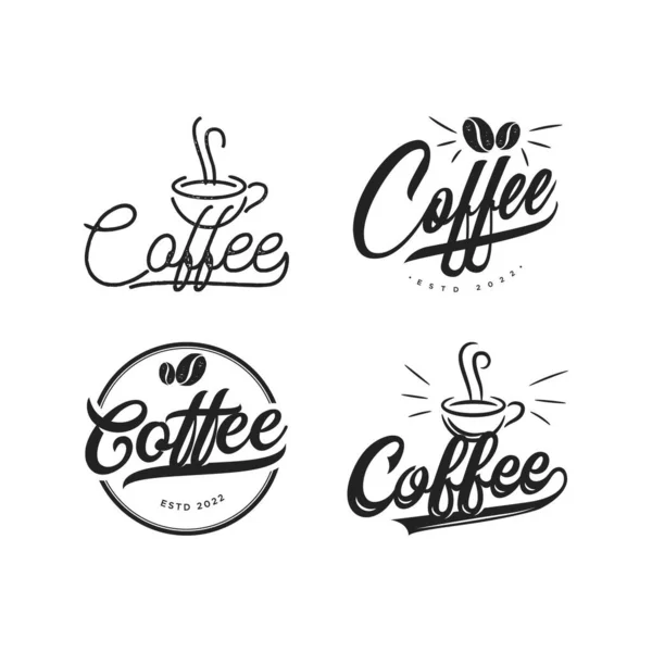 コーヒーとカフェのロゴアイコンとベクター — ストックベクタ