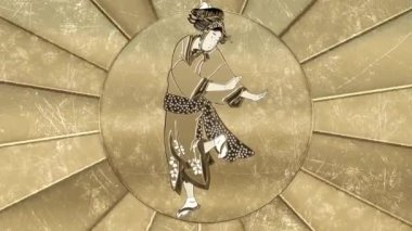 Gold Dancing Woman in Kimono Part 2