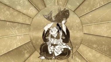 Seven gods of good fortune moving up and down