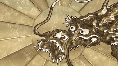Gold dragon zooming out