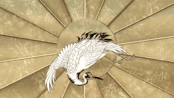 Japonské Jeřáby Pohybující Nahoru Dolů — Stock video