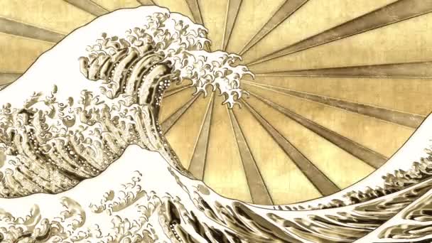 Effects Turning Gold Kanagawa Okinamiura — Wideo stockowe