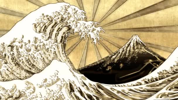 Effect Turning Gold Kanagawa Okinawan Naniwa Yamashita Shirasame — Stock video