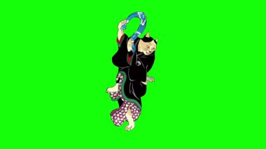 Maskeli karikatür karakterinin 3 boyutlu çizimi