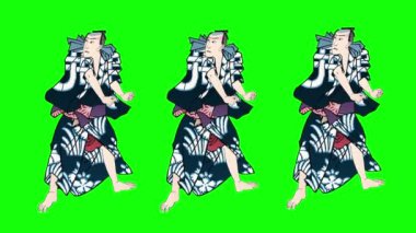 Maskeli bir kızın 3 boyutlu görüntüsü.