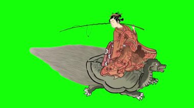 Kırmızı arka planda 3 boyutlu bir fantezi maymun şekli