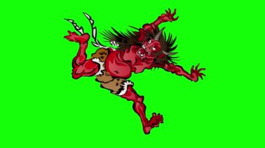 Kırmızı boynuzlu şeytan ve kırmızı.