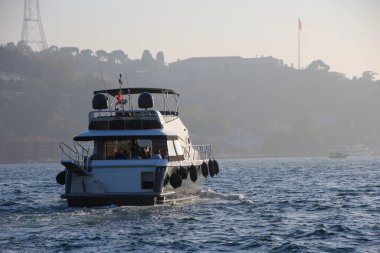 İstanbul, Türkiye, 21 Nisan 2 Nisan 19: 00 feribottan İstanbul 'a görüş, spus sphorn.