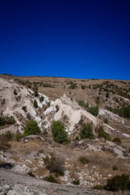 Arkasında bir dağ olan güzel bir manzara.