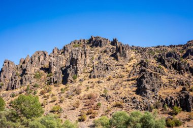 Meteor manastırının antik taş kayası, Yunanistan.