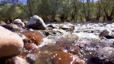 Bir dağ deresinde su akıntısı