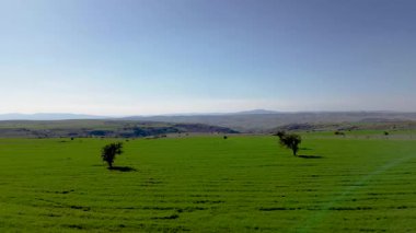 Kırsal alan ve mavi gökyüzü