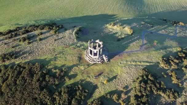 Stonehaven War Memorial Hilltop Scotland Seen — Video