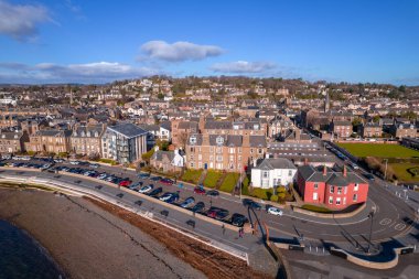 City of Dundee in Scotland, aerial view, cityscape